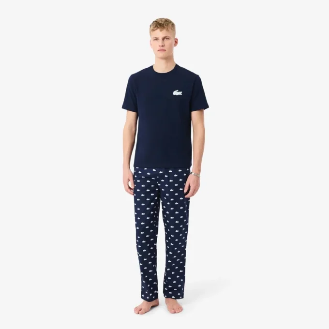 Conjunto de pijama de algodón con estampado de cocodrilo