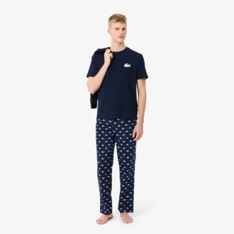 Conjunto de pijama de algodón con estampado de cocodrilo