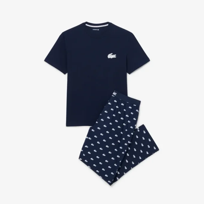 Conjunto de pijama de algodón con estampado de cocodrilo