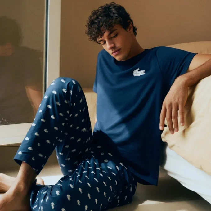 Conjunto de pijama de algodón con estampado de cocodrilo