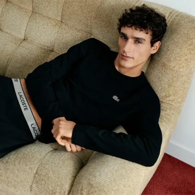Conjunto de pijama de cintura plateada para hombre
