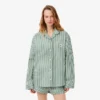 Conjunto de pijama oversize de popelín a rayas