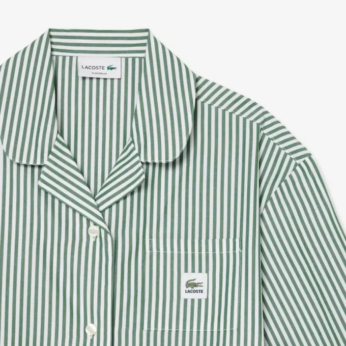 Conjunto de pijama oversize de popelín a rayas