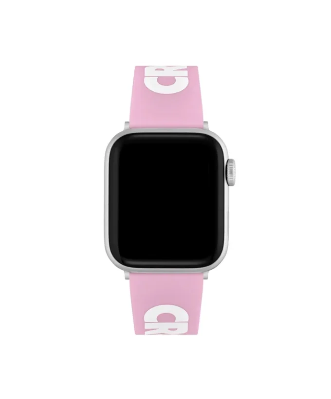 Correa de silicona rosa con estampado de cocodrilo para Apple Watch