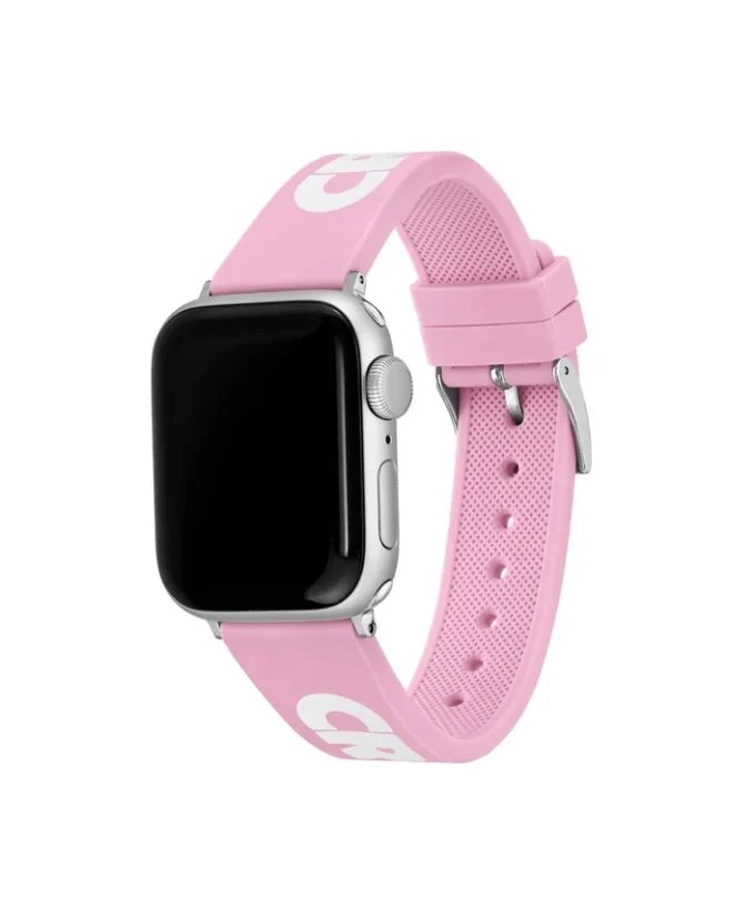 Correa de silicona rosa con estampado de cocodrilo para Apple Watch