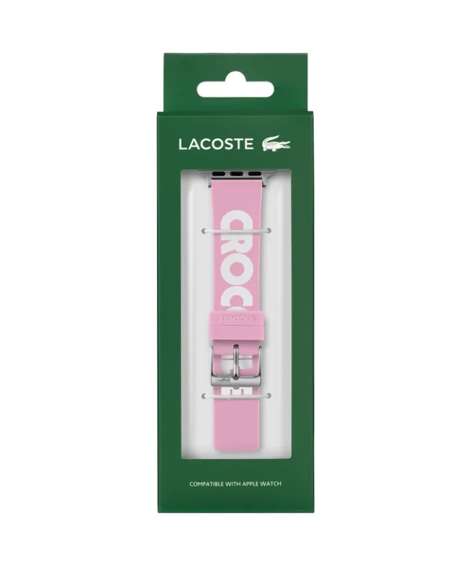 Correa de silicona rosa con estampado de cocodrilo para Apple Watch