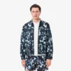 Cortavientos impermeable con estampado para hombre