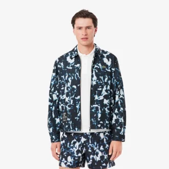 Cortavientos impermeable con estampado para hombre