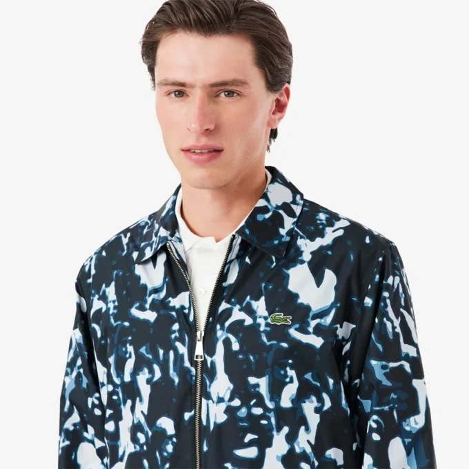 Cortavientos impermeable con estampado para hombre