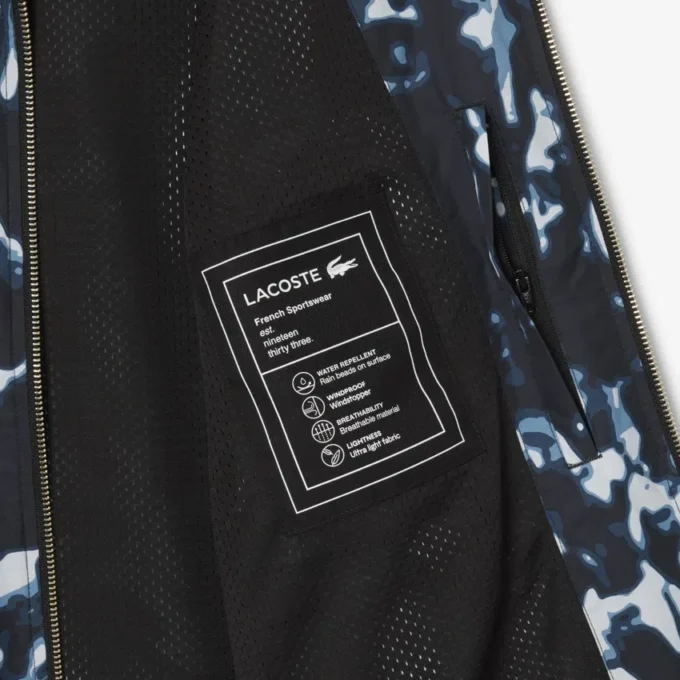 Cortavientos impermeable con estampado para hombre