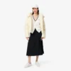 Cárdigan de algodón con cuello en V y punto Moss para mujer