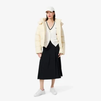 Cárdigan de algodón con cuello en V y punto Moss para mujer