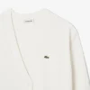 Cárdigan de algodón con cuello en V y punto Moss para mujer