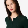 Cárdigan de punto acanalado de lana merina para mujer