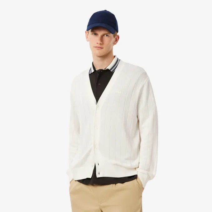 Cárdigan de punto elástico fluido para hombre