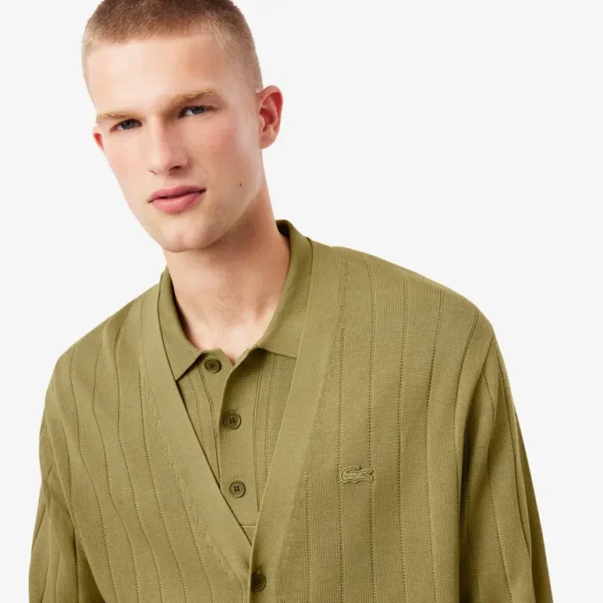 Cárdigan de punto elástico fluido para hombre