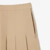 Falda corta plisada de algodón elástico para mujer