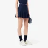 Falda corta plisada de mezcla de lana para mujer