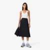 Falda cruzada midi de lana plisada para mujer