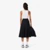 Falda cruzada midi de lana plisada para mujer