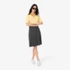 Falda midi de franela plisada para mujer
