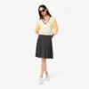 Falda midi de franela plisada para mujer
