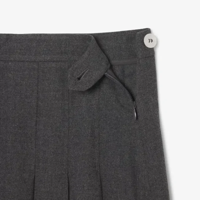 Falda midi de franela plisada para mujer