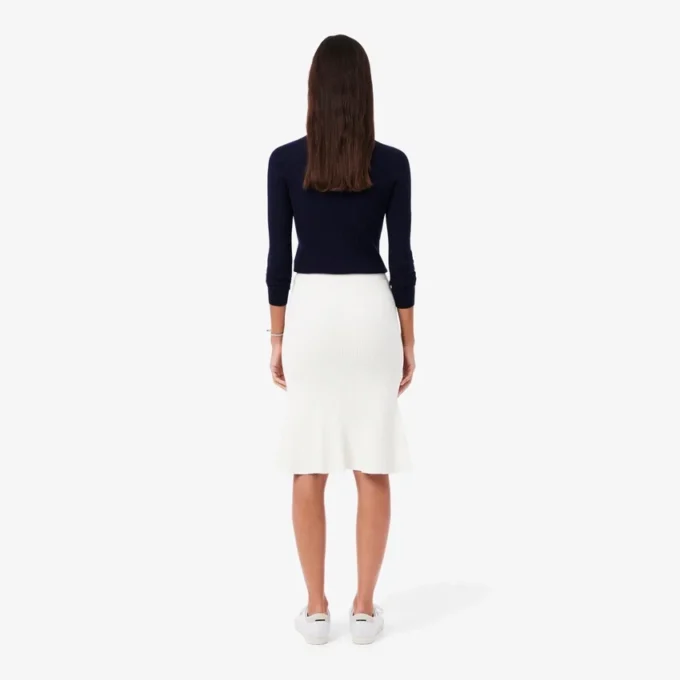 Falda midi de mujer con canalé 3D