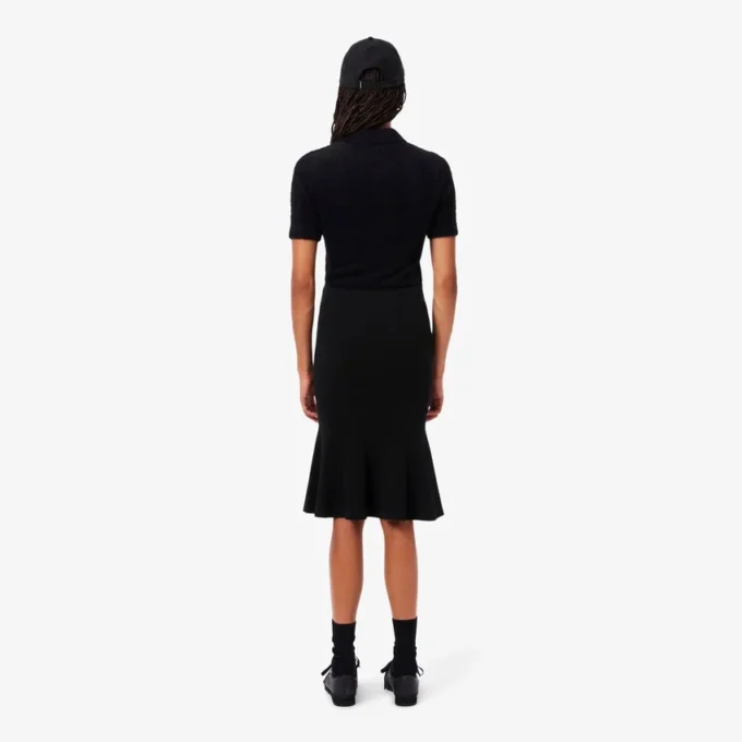 Falda midi de punto acanalado 3D para mujer