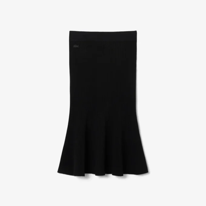 Falda midi de punto acanalado 3D para mujer