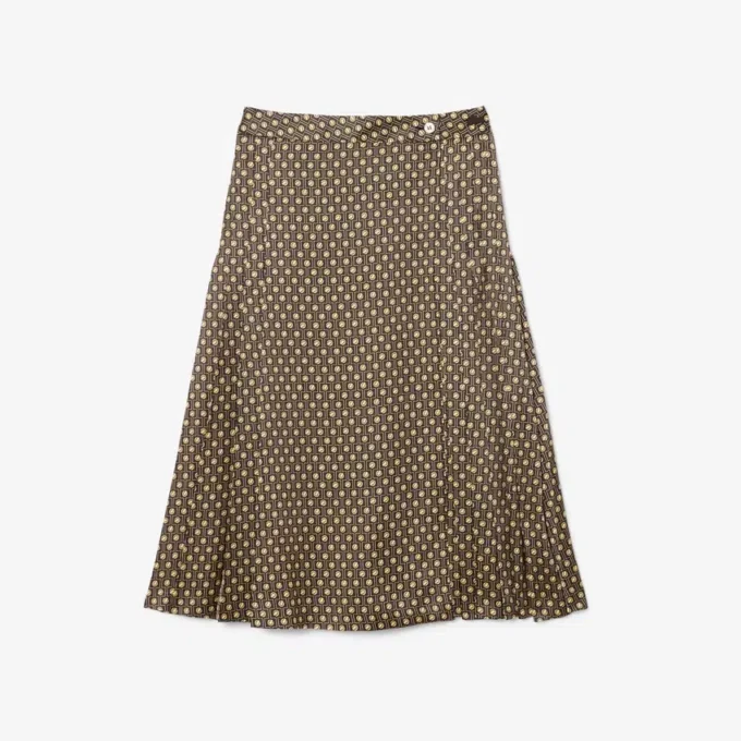 Falda midi plisada estampada