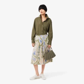 Falda plisada con estampado Topography para mujer