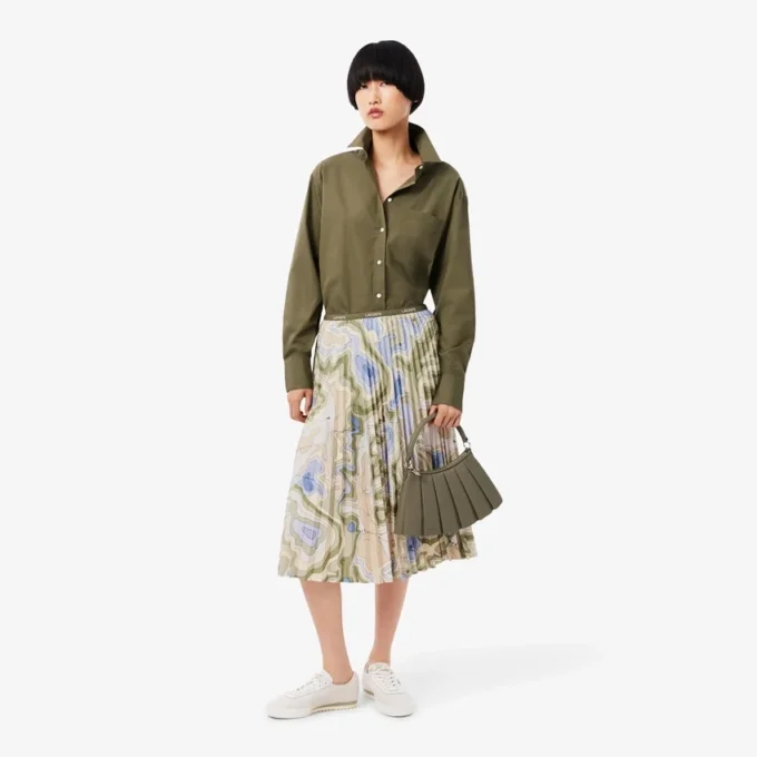 Falda plisada con estampado Topography para mujer