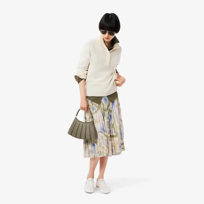 Falda plisada con estampado Topography para mujer