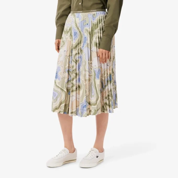 Falda plisada con estampado Topography para mujer