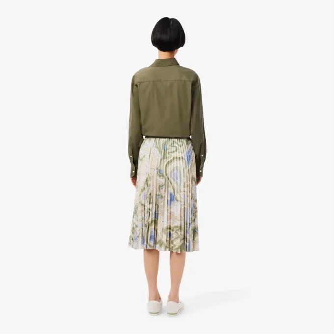 Falda plisada con estampado Topography para mujer