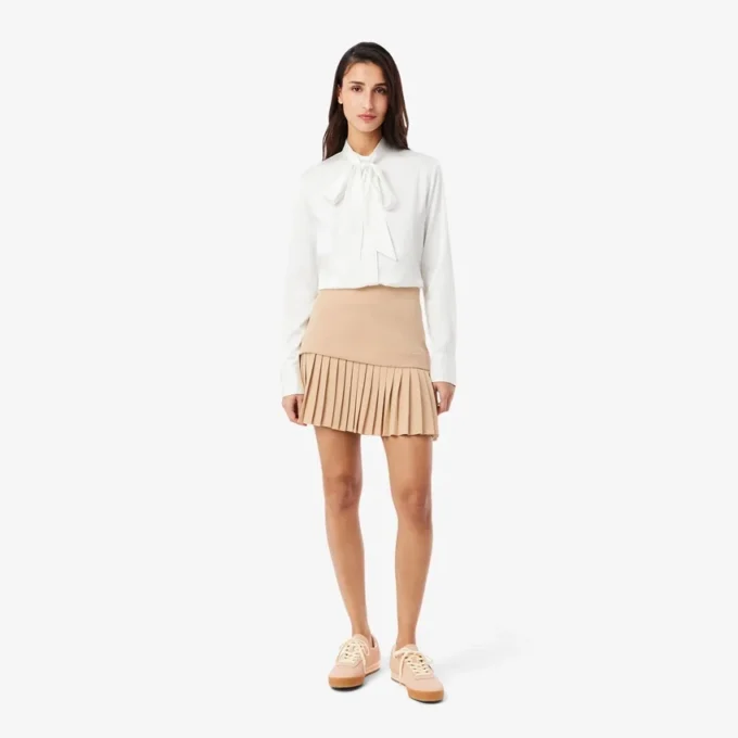 Falda plisada de algodón