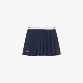 Falda plisada de algodón Oxford