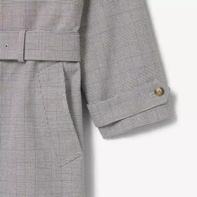 Gabardina a cuadros repelente al agua para hombre