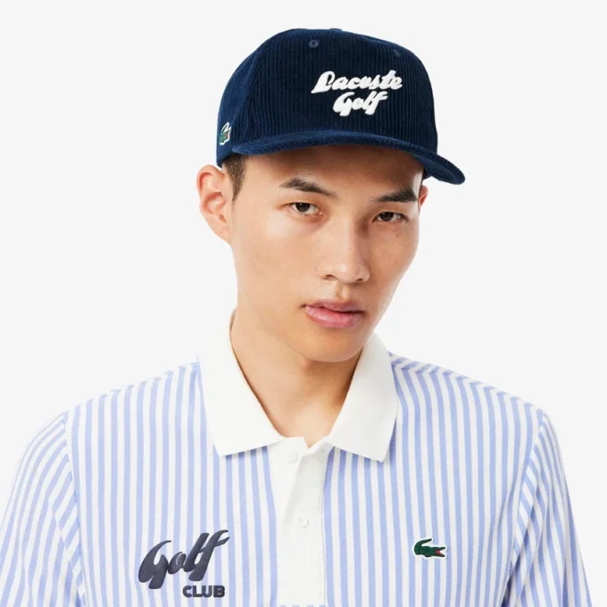 Gorra de golf de pana bordada para hombre