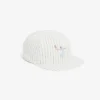 Gorra de sarga de algodón bordada a rayas