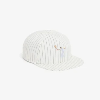 Gorra de sarga de algodón bordada a rayas