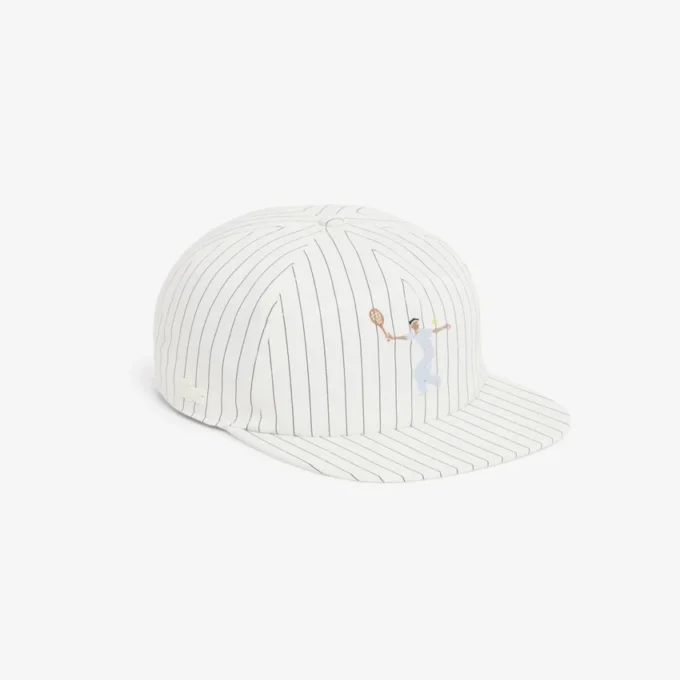 Gorra de sarga de algodón bordada a rayas