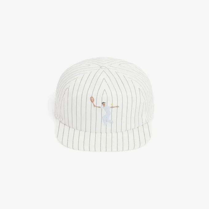 Gorra de sarga de algodón bordada a rayas