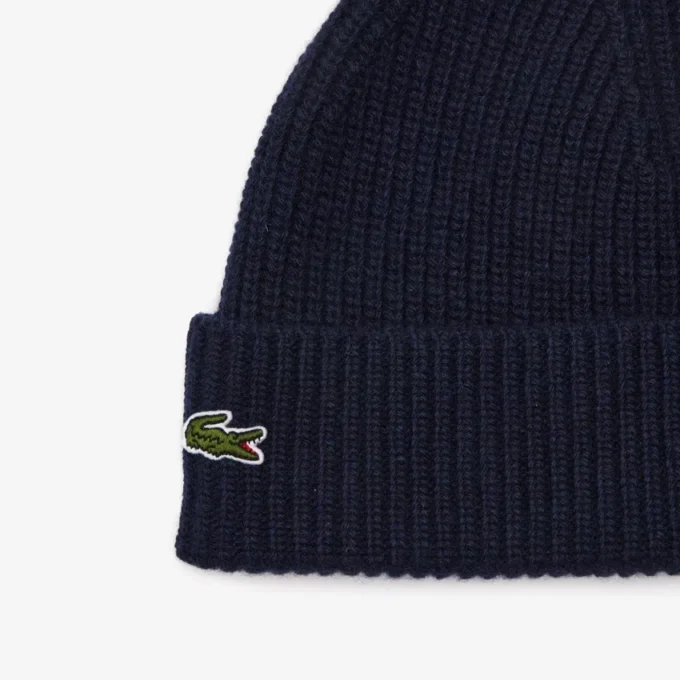 Gorro de cachemira acanalado para mujer