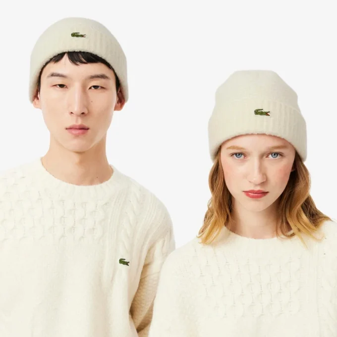 Gorro de lana unisex con puño acanalado