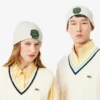 Gorro unisex de lana acanalada con insignia