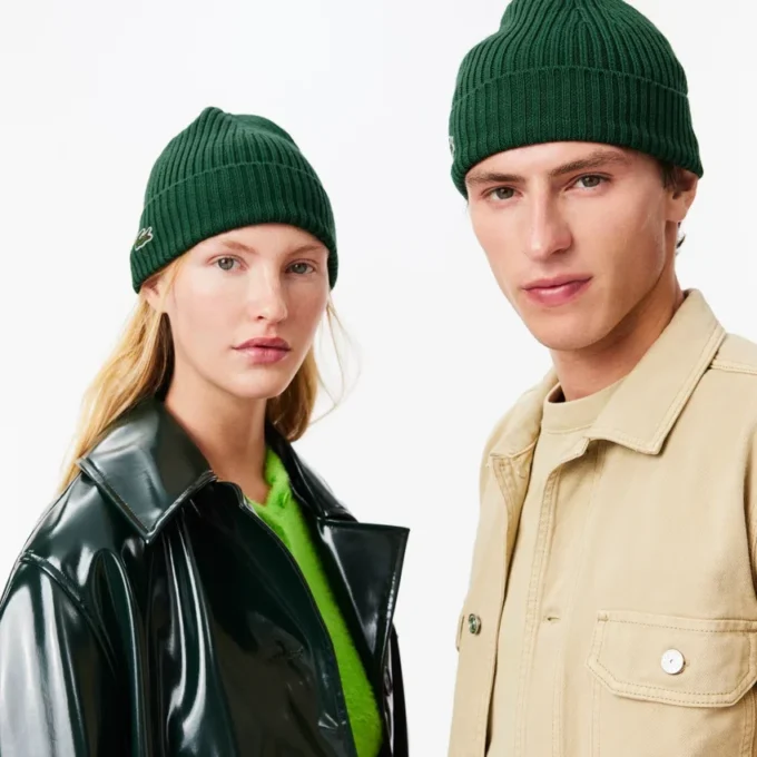 Gorro unisex de punto elástico de lana cepillada