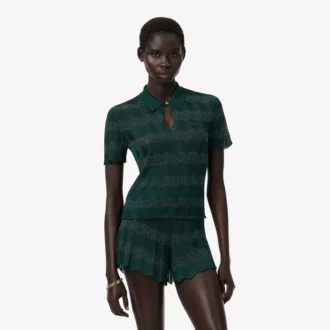 Jersey con cuello polo de punto calado Runway
