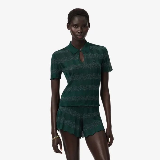 Jersey con cuello polo de punto calado Runway